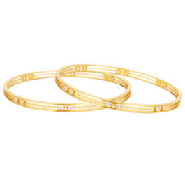 Trendy Twin Stone Gold Bangles