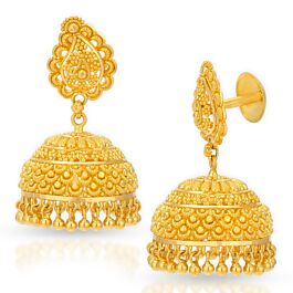 Exuberant Traditional Jhumkas Gold Earrings