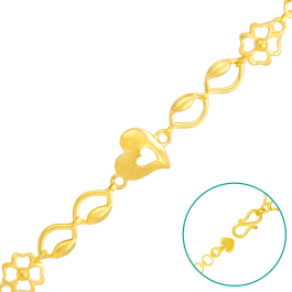 Elegant Heartin Floral Gold Bracelets