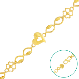 Dazzling Floral Heart Gold Bracelets 