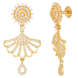 Dazzling Flashy Stone Gold Earrings