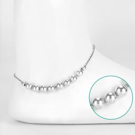 Dashing Beads Silver Anklets