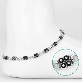 Classic Beads Silver Anklets