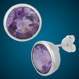 Alluring Purple Stone Silver Earrings
