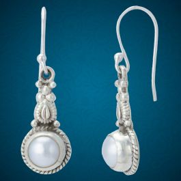 Pristine Pearl Drop Silver Earrings