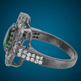 Shimmering Square Design Silver Ring