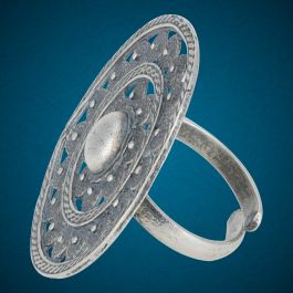 Classy Floral Design Silver Adjustable Ring