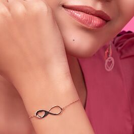 Rosy Infinite Romantic Heart Adjustable Silver Bracelets