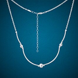 Attractive Stylish Middle Beads Silver Necklace
