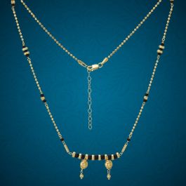 Fancy Black Beads Silver Mangalsutra Chains