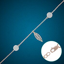 Attractive Leaf Charms Silver Bracelets