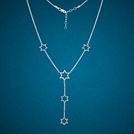 Attractive Dancing Stars Silver Necklace