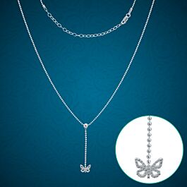 Captivating Butterfly Charms Silver Necklace