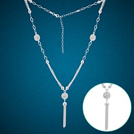 Pleasant Beaded Charms Silver Necklace