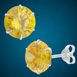 Peppy Yellow Stone Silver Earrings