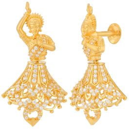 Dancing Doll Gleaming Gold Earrings