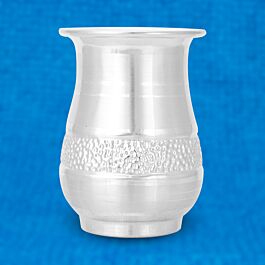 Fancy Engraved Silver Tumbler