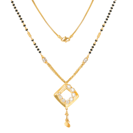 Geometric Design Sparkling Gold Necklace