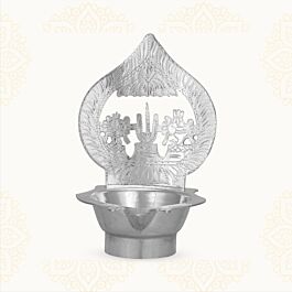 Engraved Sangu Chakram Silver Lamps