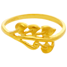  Matt Finish Stylish Leaf Gold Ring