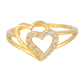  Double Blooming Love Gold Rings