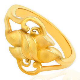 Grand Leaf Pattern Gold Rings