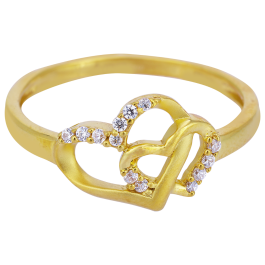  Twinkling Twin Heartin Gold Rings