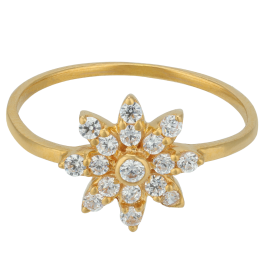 Sparkle Single Floral Gold Rings