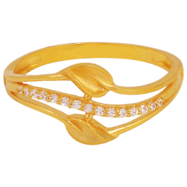 Sparkle Single Layered Stone Gold Rings