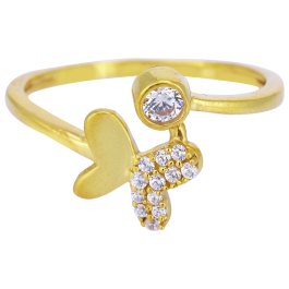 Pretty Butterfly Gold Rings