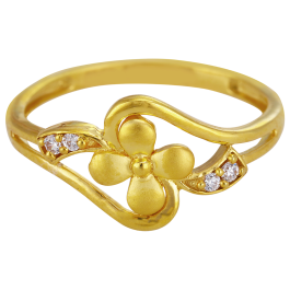 Twinkling Single Floral Gold Rings
