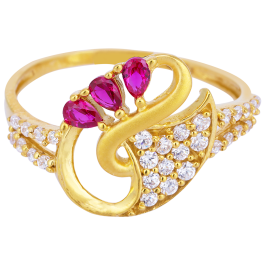 Charming Colour Stone Gold Rings