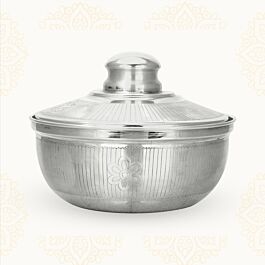 Attractive Floral Engraved Silver Dinner Set