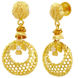 Stylish Round Dangleing Gold Earrings