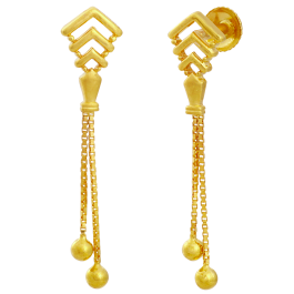 Astonishing Geometric Drops Gold Earrings