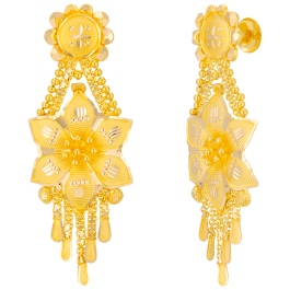 Beautiful Hangings Floral Gold Earrings