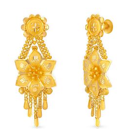 Beautiful Hangings Floral Gold Earrings