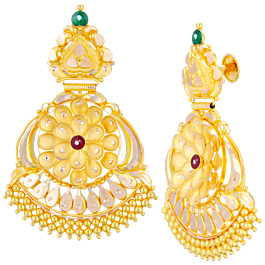 Stunning Artistic Floral Gold Earrings