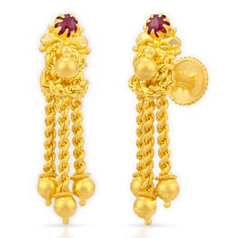Alluring Rope Type Gold Earrings