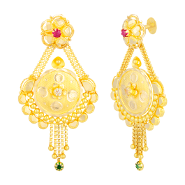 Sophisticated Beautiful Floral Gold Earrings