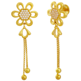 Dancing Beads Floral Gold Earrings