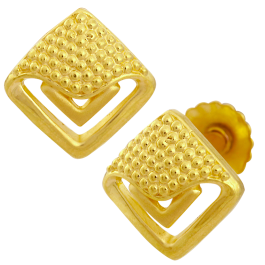 Fancy Cubic Design Gold Earrings