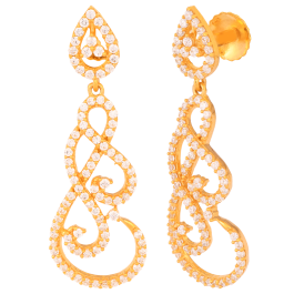 Shimmering Loop Design Gold Earrings