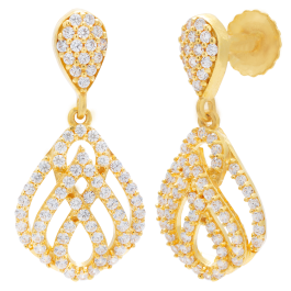 Sparkling Loop Design Gold Earrings