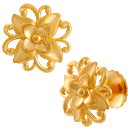Pretty Blooming Floral Gold Earrings