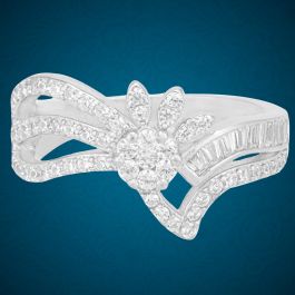 Gorgeous Gilttering Floral Silver Rings