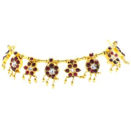 Natya Collection Kemp Stones Studded Silver Anklet