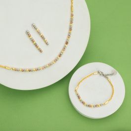 Fashionable Colouring Balls Silver Necklaces Set