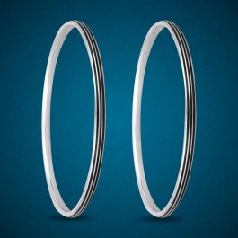 Stunning Triple Layer Silver Bangles 513A388504