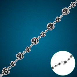 Floral Link Fancy Silver Bracelet